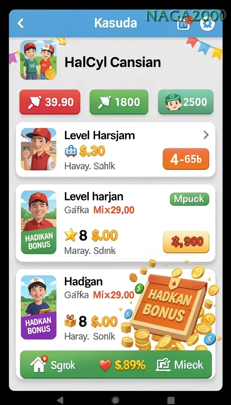 Cuplikan layar HARTASPIN — menu navigasi